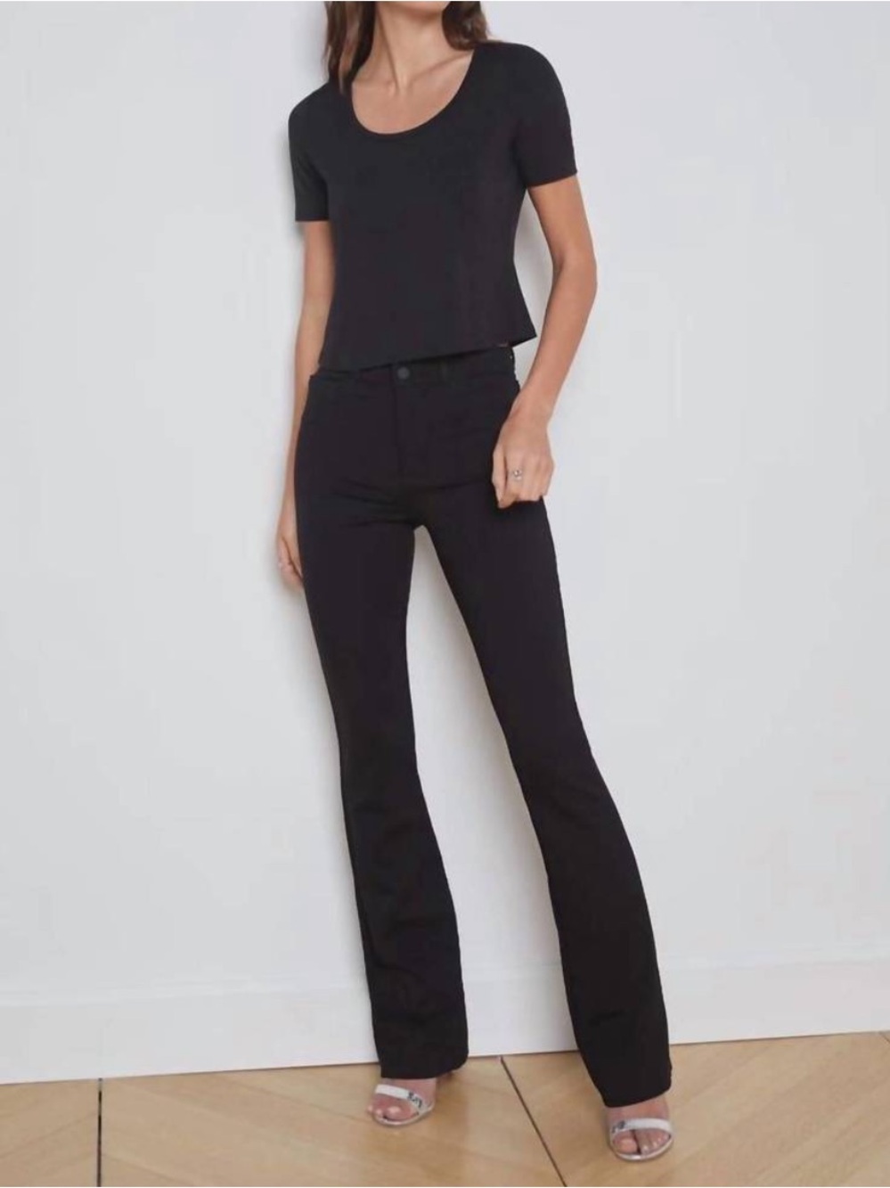 L’Agence Size 29 Selma Sleek Baby Boot Pants Ponte Knit Black